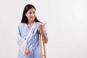 Separovic Injury Lawyers Happy Personal Injury Client in a Sling