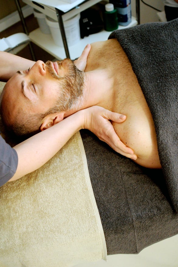Separovic Injury Lawyers Man Getting Treatment on his Injured Neck
